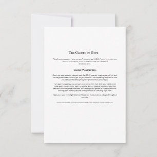 Garden of Hope Meditation Card   Christlich Script Einladung