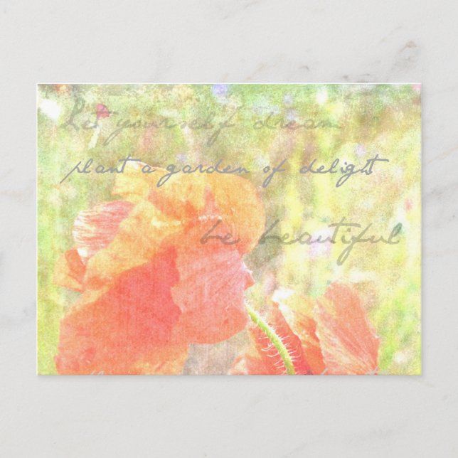 Garden of The Delight Poppies Postcard Postkarte (Vorderseite)