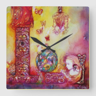 GARDEN OF THE LOST SHADOWS-FAIRIES AND BUTTERFLIES QUADRATISCHE WANDUHR