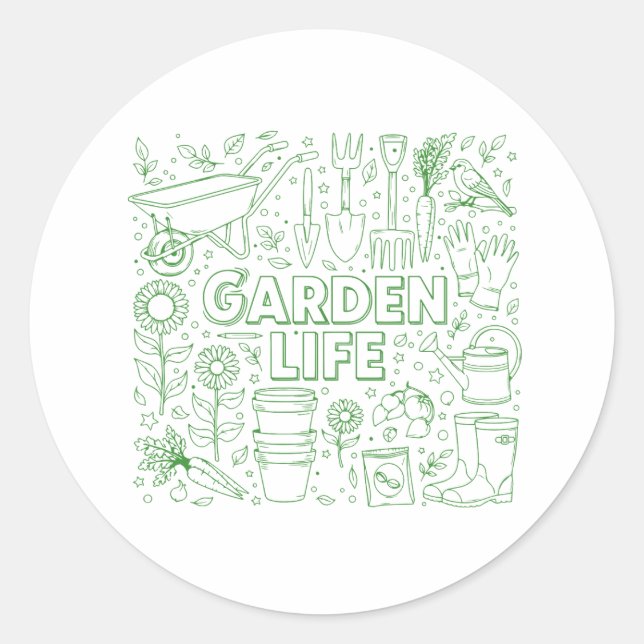 Garden Pack Runder Aufkleber (Vorderseite)
