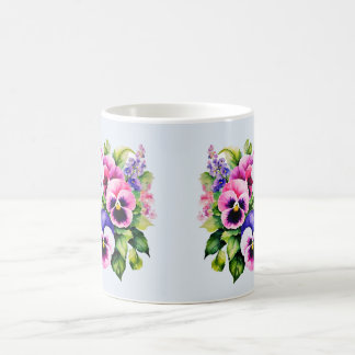 Garden Pansy Blume Kaffee Tasse 11 Oz Wasserfarbe