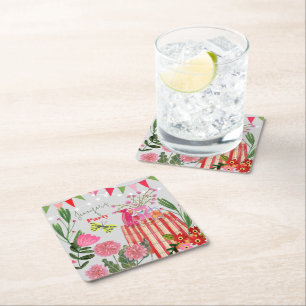 Garden Party Birthday Rechteckiger Pappuntersetzer