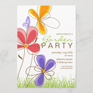Garden-Party| Blume und Schmetterlingseinladung Einladung