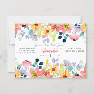 Garden Party Bridal Dusche Einladung Postkarte