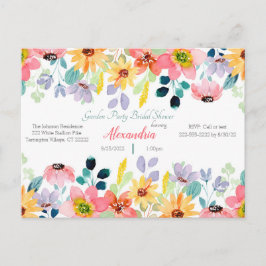 Garden Party Bridal Dusche Einladung Postkarte