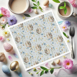 Garden Party Bunny Celebration Blau Serviette