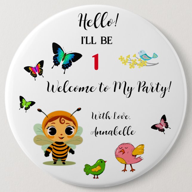 Garden Party Children Celebration Button (Vorderseite)