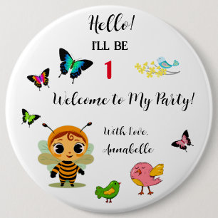 Garden Party Children Celebration Button