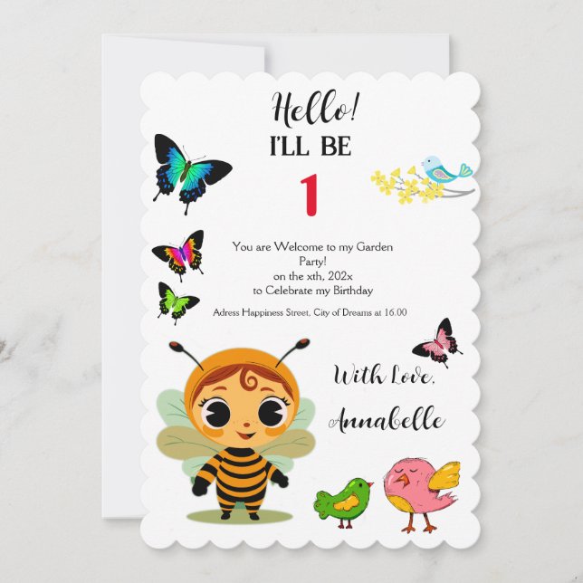 Garden Party Children Celebration Einladung (Vorderseite)