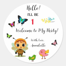 Garden Party Children Celebration Runder Aufkleber