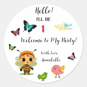 Garden Party Children Celebration Runder Aufkleber