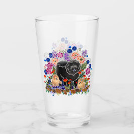 GARDEN PARTY Chow 16 oz Glasdesign vorne & hinten Glas