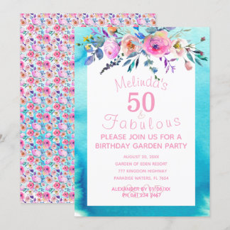 Garden Party Custom 50 und fabelhaft 50. Geburtsta Einladung