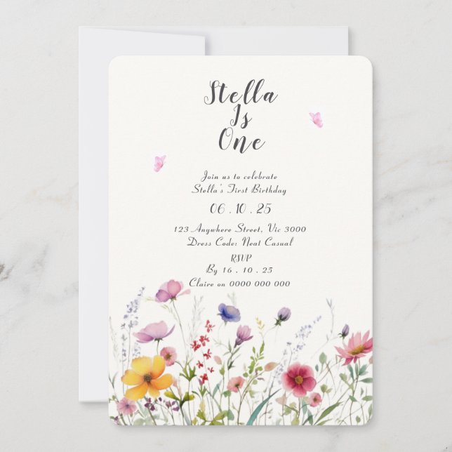 GARDEN PARTY ERSTE GEBURTSEINLADUNG EINLADUNG (Vorderseite)