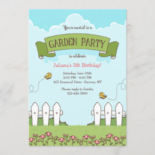 Garden Party Geburtstag Einladung