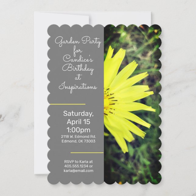 Garden Party Gelbe Blume Einladung (Vorderseite)