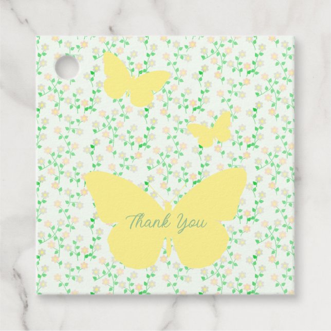 Garden Party Gender Neutral Baby Shower Geschenkanhänger (Vorderseite)