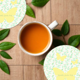 Garden Party Gender Neutral Baby Shower Runder Pappuntersetzer