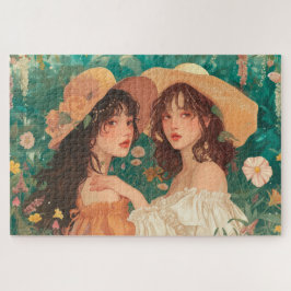 Garden Party Girls Jigsaw Puzzle