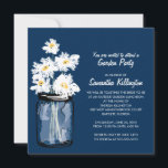 Garden Party Mason Jar & White Daisies Einladung<br><div class="desc">Ideal für ein Party oder Brautparty im Gartenstil im Freien oder einfach nur Liebe Mason Jars! Mason Jar mit weißen Gerbertönen. Mitternacht Navy Blauer Farbton mit schwarzem zeichn eines Mason Jar gefüllt mit künstlerischen weißen Molkereien. Wenn Sie Fragen zu diesem Design haben oder eine Farbänderung gewollt haben, schreiben Sie mir...</div>