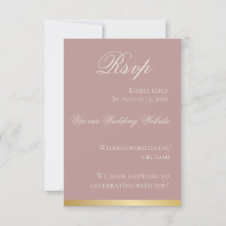 Garden Party Mauve and Gold RSVP Card Karte