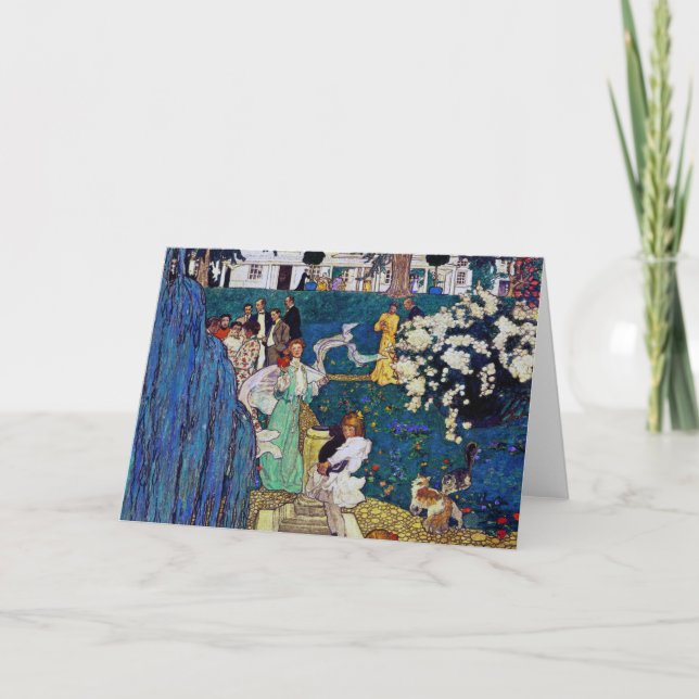 Garden Party mit Cat, Jessie Willcox Smith Karte (Vorderseite)
