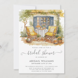 Garden Party Picnic Orange Citrus Brautparty Einladung