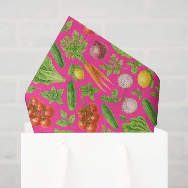 Garden Party Vegetable Theme Paper — Luxe Design Seidenpapier (Geschenktüte)