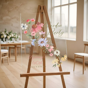 Garden Party Wasserfarbene Wildblume Florenz Gebur Acrylschild