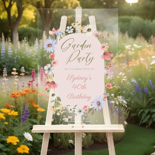 Garden Party Wasserfarbene Wildblume Florenz Gebur Acrylschild