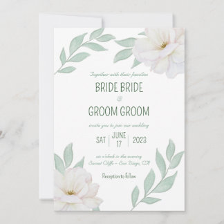 Garden Party Wedding Invite, Gardenias & Greenery Einladung