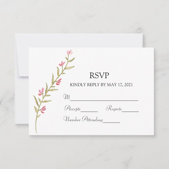 Garden Party Wedding RSVP Karte (Vorderseite)