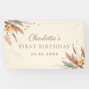 Garden Party Wildblume Floral 1. Geburtstag Banner