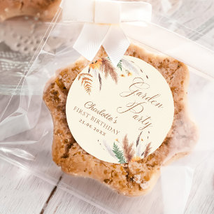 Garden Party Wildblume Floral 1. Geburtstag Runder Aufkleber