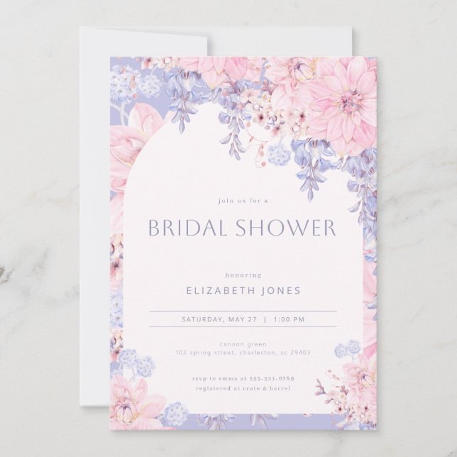 Garden Party Wisteria Bridal Dusche Einladung (Vorderseite)