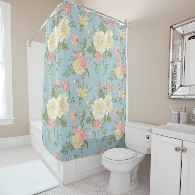 Garden Peony Floral Pattern Duschvorhang (Beispiel)
