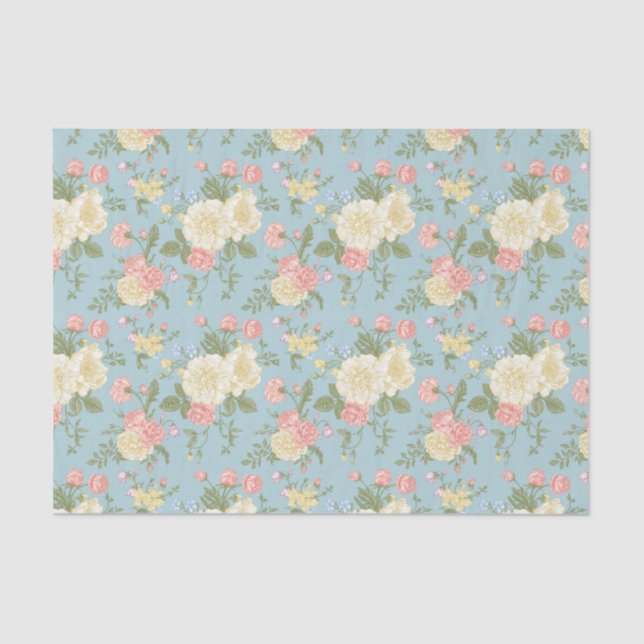 Garden Peony Floral Pattern Seidenpapier (Vorderseite)