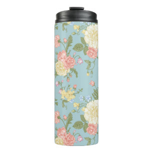 Garden Peony Floral Pattern Thermosbecher