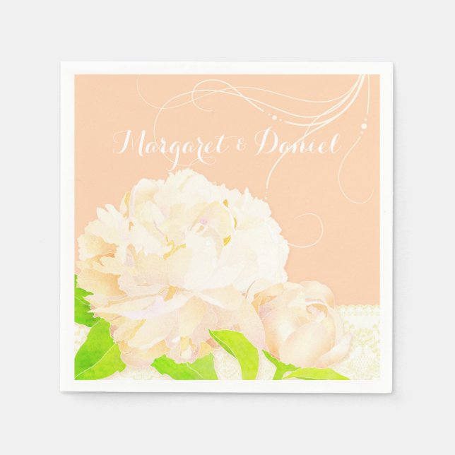 Garden Peony Serviette (Vorderseite)