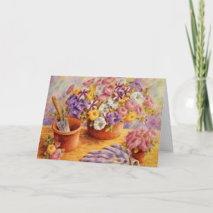 Garden Petunias Blank Card Grußkarte Karte