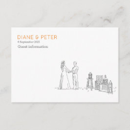 Garden Picnic Minimalistisch Black and White Weddi Begleitkarte