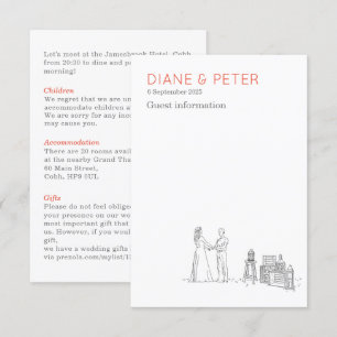 Garden Picnic Minimalistisch Black and White Weddi Begleitkarte