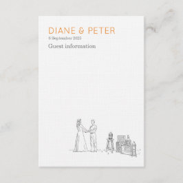 Garden Picnic Minimalistisch Black and White Weddi Begleitkarte