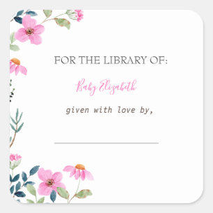 Garden Pink Blume Schwangerschaft Quadratischer Aufkleber