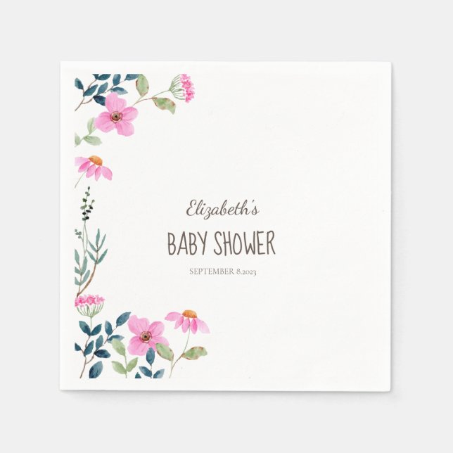 Garden Pink Blume Serviette (Vorderseite)