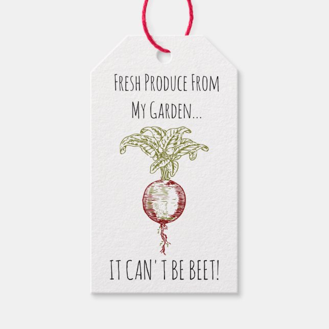 "Garden Produce Beet Puppe Custom Geschenkanhänger (Vorderseite)