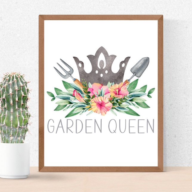 Garden Queen Boho Watercolor Gardener Poster (Von Creator hochgeladen)