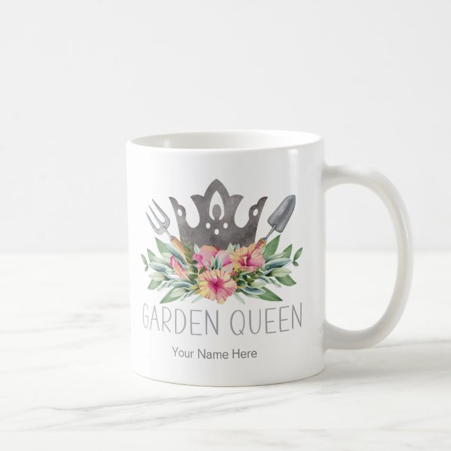 Garden Queen Boho Watercolor Gardener Tasse (Rechts)