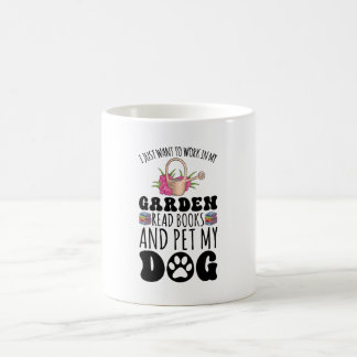 Garden Read Books and Pet Hogs Funny Pflanze Lover Kaffeetasse