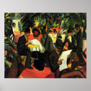 Garden Restaurant mit August Macke. Vintage Kunst Poster